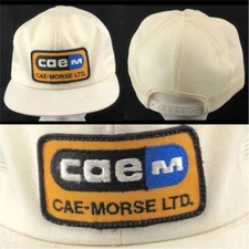 Vtg Cae Morse K Brand Mesh Trucker Snapback Hat Patch Logo Cap Cae M 80s White