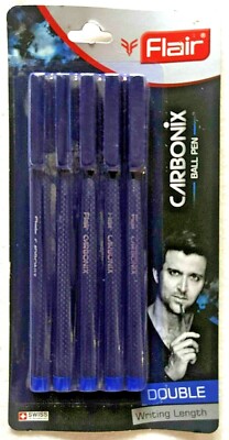 5 x Flair Carbonix Blister Blue Ink Ball pen - India