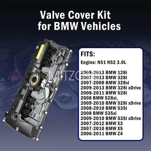Fits BMW E70 E82 E90 E91 X3 X5 128i 328i 528i Z4 Valve Cover w/ PCV HOSE & CAP - Picture 5 of 8
