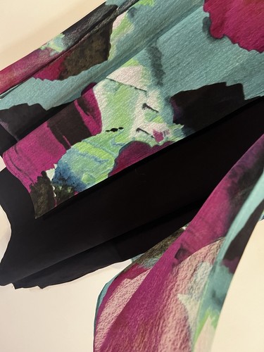 Taking Shape Sz XXS Sea Tones Floaty Mesh Layered Over Short Sl Black Midi Dress - Picture 4 of 9