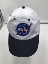 NASA White/Black Adjustable Youth Cotton Blend Baseball Cap H10