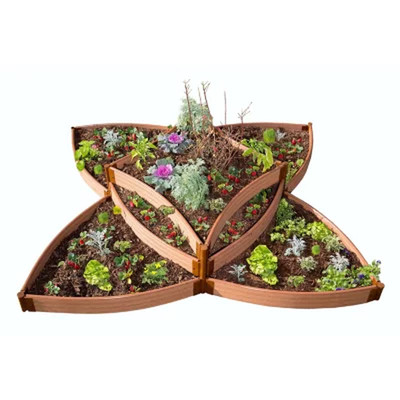 Classic Sienna 8' x 8' x 16.5  Versailles Sunburst Raised Garden Bed
