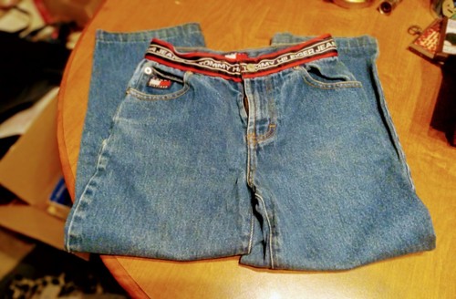 Boys Logo Tommy Hilfiger Jeans Dark Blue Straight Leg Size 7 Regular - Picture 6 of 8