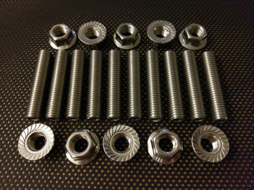Metric Stainless steel exhaust studs manifold studs with flange nuts M6 M8 M10 - Picture 8 of 9
