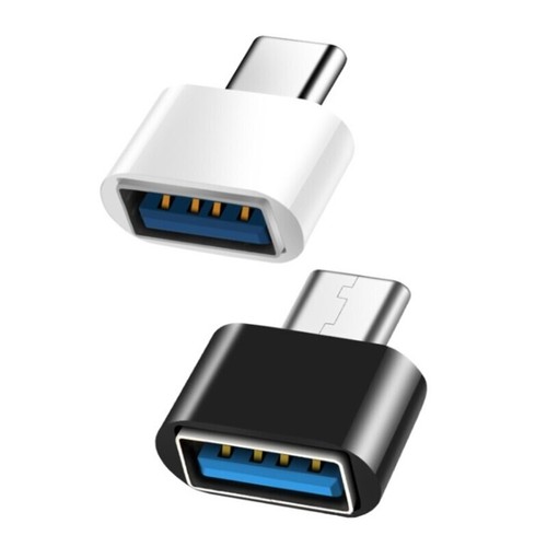 2x USB Adapter - USB-C Stecker auf USB-A Buchse Daten Stecker Konverter OTG B+W - Bild 1 von 7