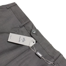Zanella NWT Dress Pants Size 36 US Pn12 In Solid Light Gray Birdseye 100% Wool