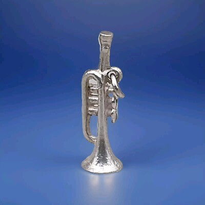 Seltener Vintage Sterling Silber Anhänger Trompete