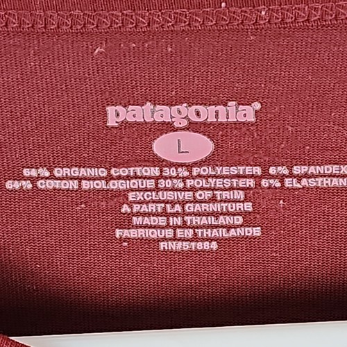Patagonia Womens L Athletic Top Burgundy Long Sleeve Stretch Pullover - Picture 5 of 5