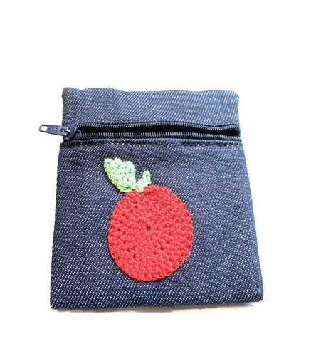 Portafoglio donna porta carte di credito portamonete piccolo slim di jeans blu - Foto 6 di 9