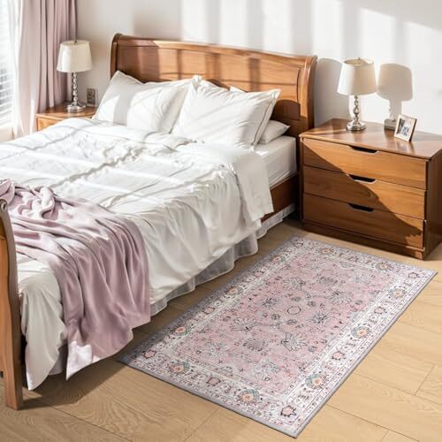 Indoor Entrance Door Mat Small Area Rug 2x3 Washable Rug Non-Slip, 2'x3' Pink - Picture 5 of 6
