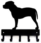 Pit Bull Terrier Dog (Natural Ears) Key Rack Holder Lg 9 inch 5 Hooks - Made US
