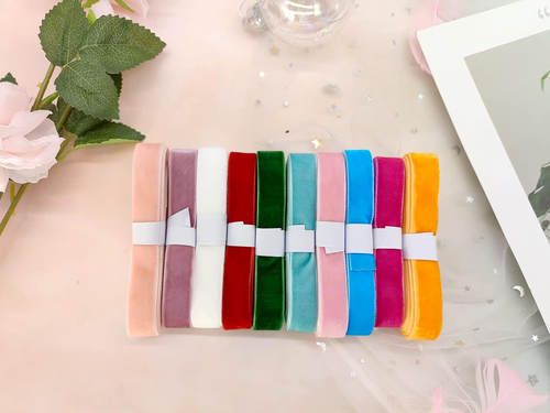 18 Colors 36 Yards 3/4 Inch Assortment Velvet Ribbon Single Face Chocker Ribbon - Picture 4 of 12