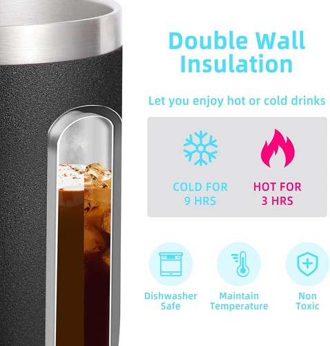 14oz Insulated Stainless Steel Coffee Mug with Lid Bulk 8 Pack, Travel Coffe Cup - Picture 3 of 6