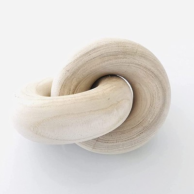Beige Wood Knot and Chain Link Decor for Coffee and Console Tables