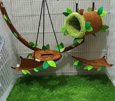 5 Pcs Sugar Glider Cage Set Forest Pattern, Hamster. Small Pet Marmoset.