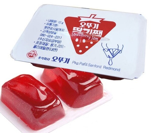 Korean OTTOGI Strawberry Jam Dispen Pack 12g x 480pack Set Disposable Portable - Picture 3 of 7