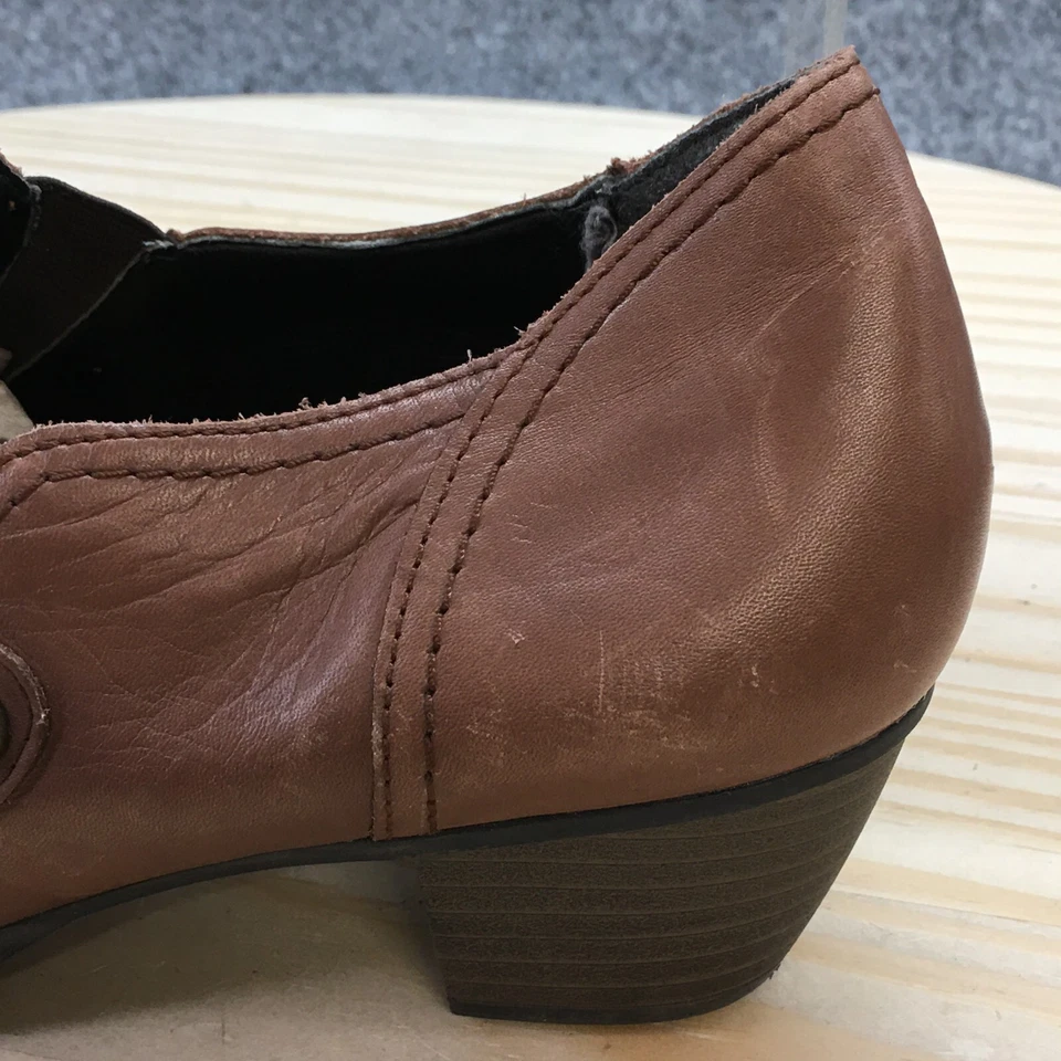 Botín Remonte Pump Mujer 37 Marrón Cuero Pull-On Tacones Cubanos Informal Comodidad Foto 3 de 4