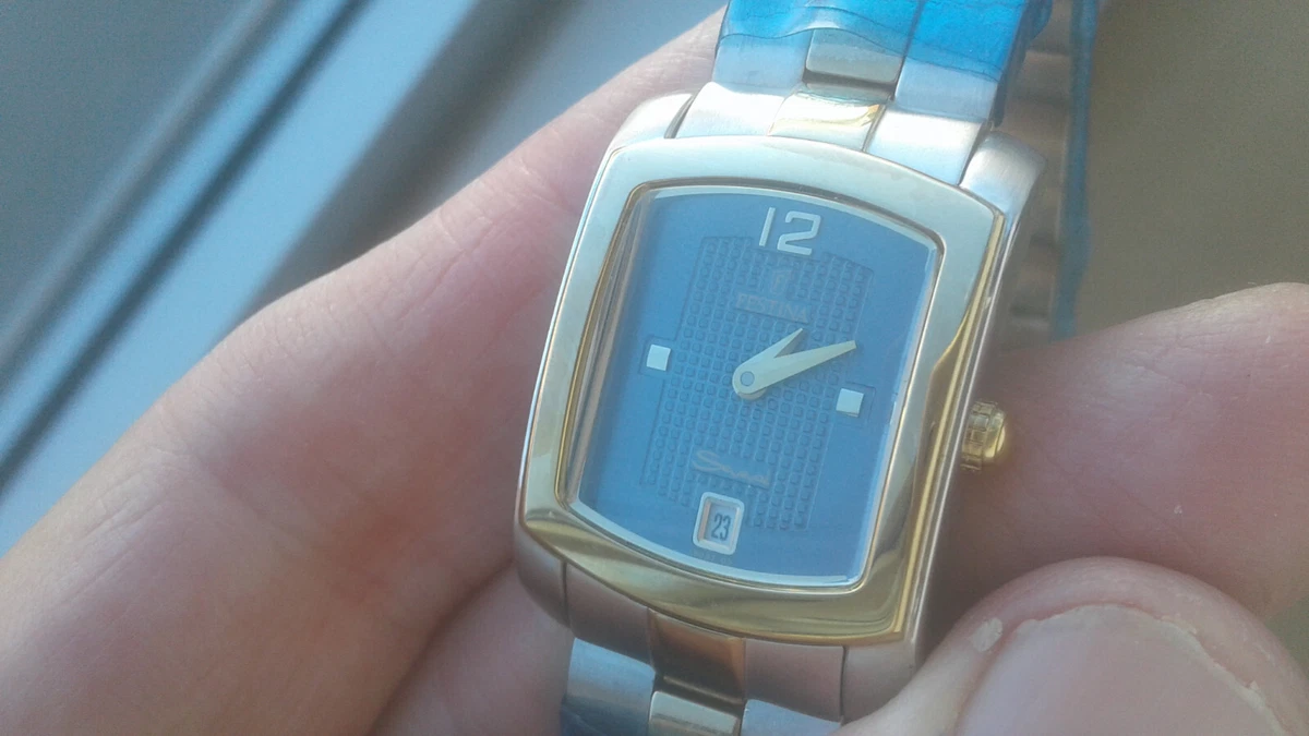 Festina F16037 3 Gold Plated 5 Mic Calendar NOS Montre Watch Vintage Watch