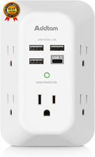 USB Wall Charger Surge Protector 5 Outlet Extender with 4 USB Charging Ports