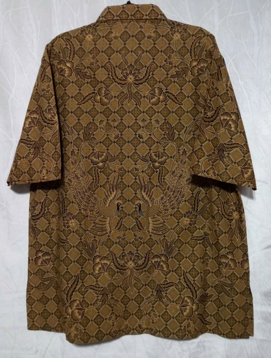 Danar Hadi Batik Shirt, For Man, Brown/Olive Color, Size LLL 