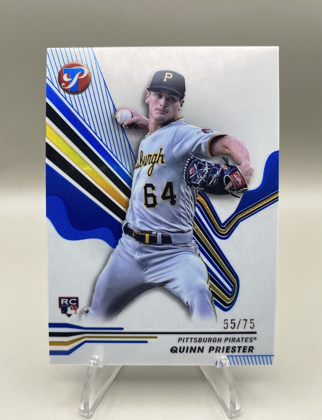 2024 Topps Pristine Quinn Priester RC Blue Refractor #55/75 PIRATES
