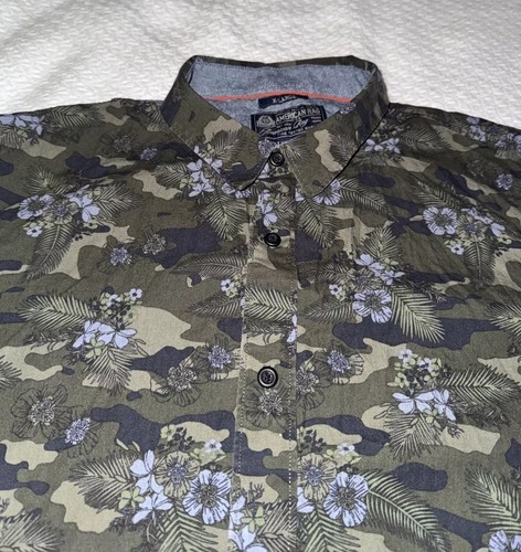 American Rag Juniors XL Collared Button Up Short Sleeve 100% Cotton Floral Shirt - Picture 6 of 10