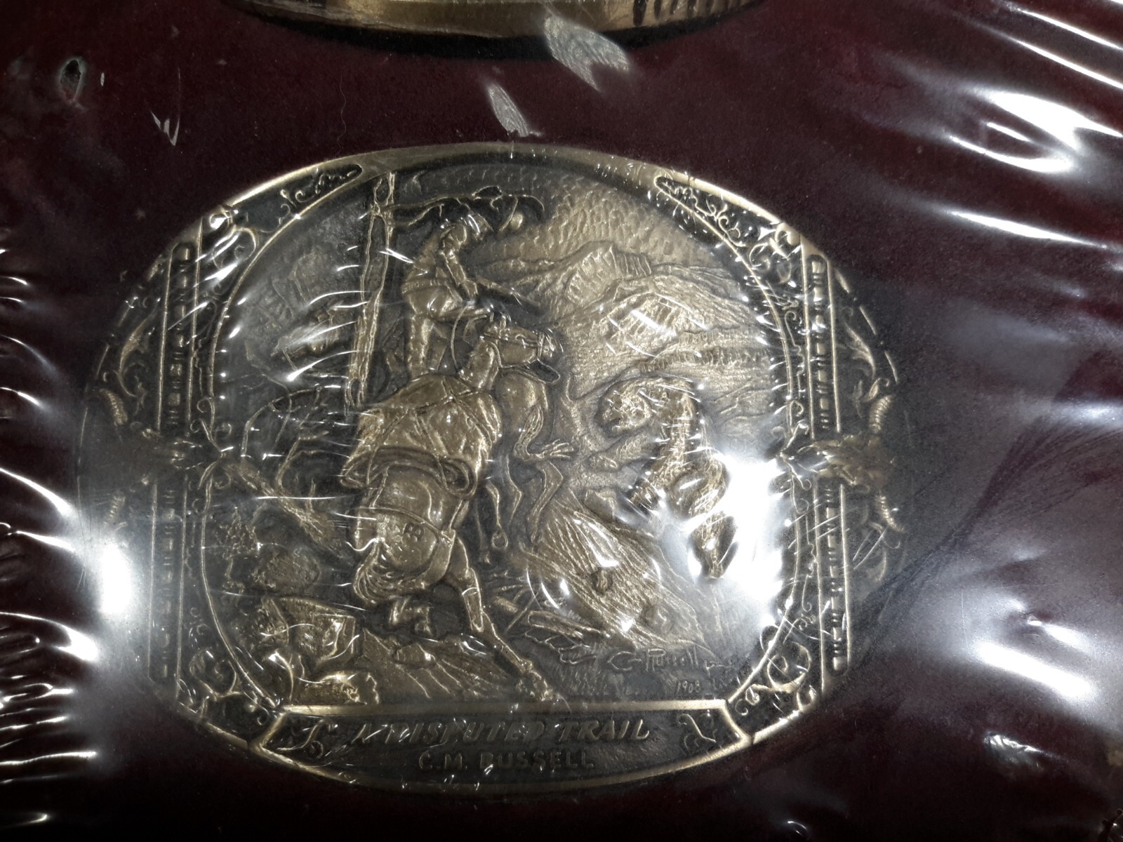 Visions of the Old West Buckle Brass Set Vtg 70s … - image 2