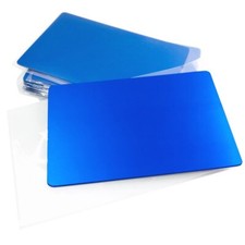 Metal Business Cards Anodized Aluminum Plaque Plate 86X54X0.8mm Blue Blank10PCS