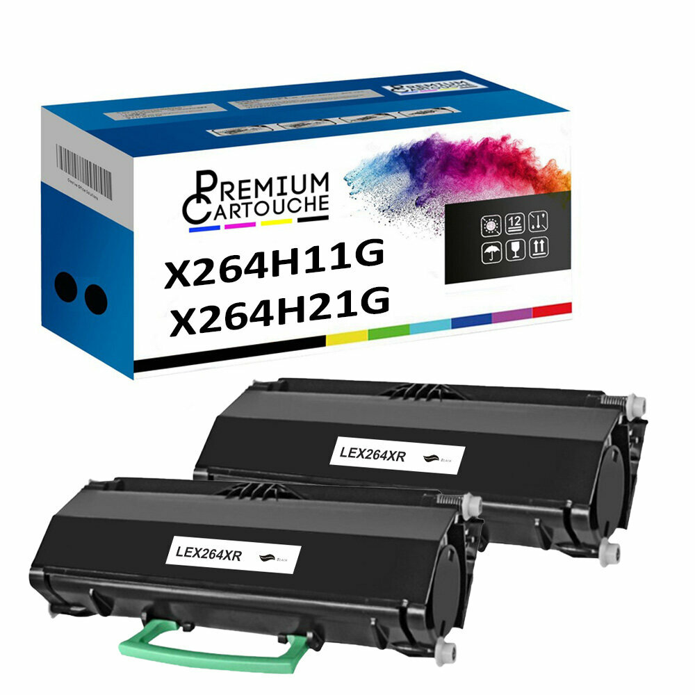 Toner X264H11G noir compatible Lexmark pour éliminer les traces d'impression