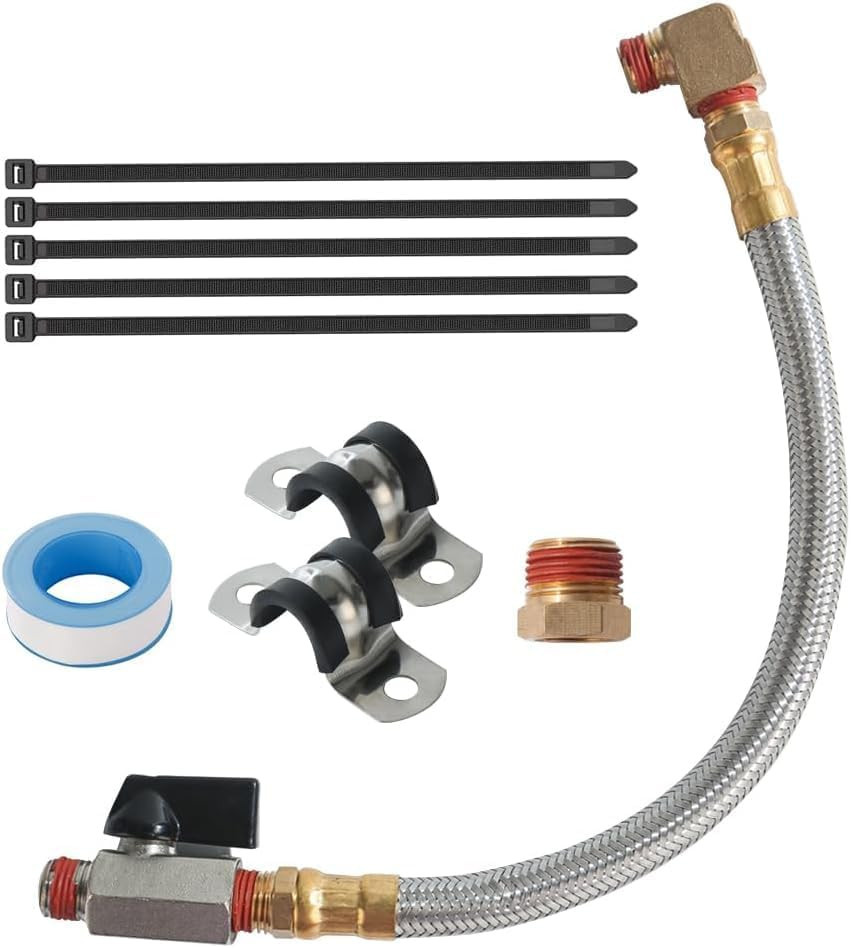 Extended Tank Drain Valve Assembly Kit for Air Compressor, I