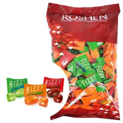 ROSHEN FIZZY BOOM Powder Filled Candies Sweets Cola Apple Orange 1kg (35oz) Bag