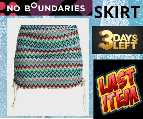 No Boundaries M 7-9 Crochet Chevron Coverup Skirt, Women’s multicolor NWT - Picture 12 of 15