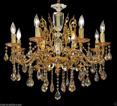 K9 Crystal Chandelier - 8 Light - Crystal Chandelier - Polished Gold - Abigail