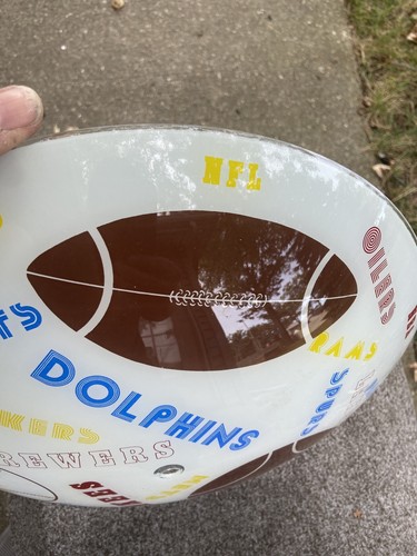 VINTAGE MID CENTURY NFL, AFL, ABA, NBA, AL,NL TEAMS CEILING LIGHT GLASS SHADE - Picture 7 of 15