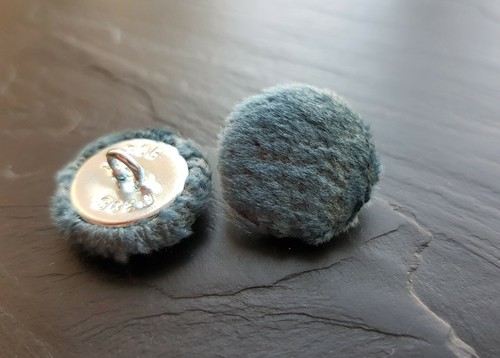 Teal blue velvet fabric covered buttons, 14, 19, 23, 25 or 31mm packs of buttons - Picture 8 of 16