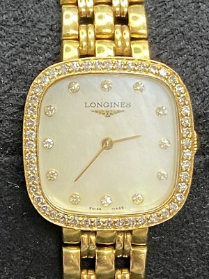 Longines Elegance 18k Yellow Gold and Diamonds Ladies Watch