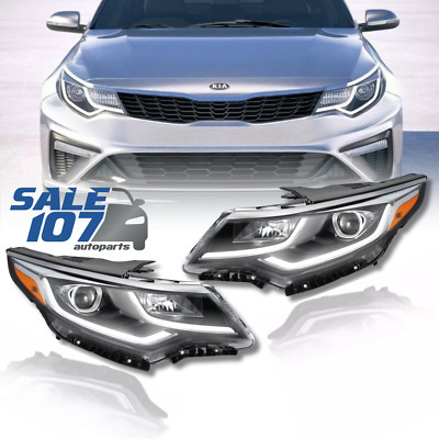For 2019-2020 Kia Optima Headlight Headlamp Halogen LED DRL W/Bulbs Left+Right
