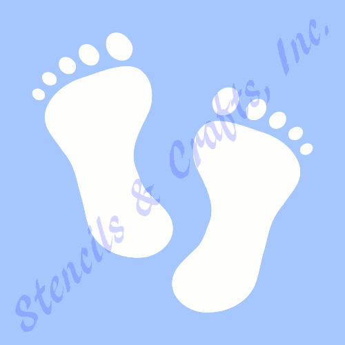 4" FOOTPRINTS STENCIL STENCILS FOOT FEET PRINTS CRAFT TEMPLATE ART PATTERN NEW - Picture 1 of 1