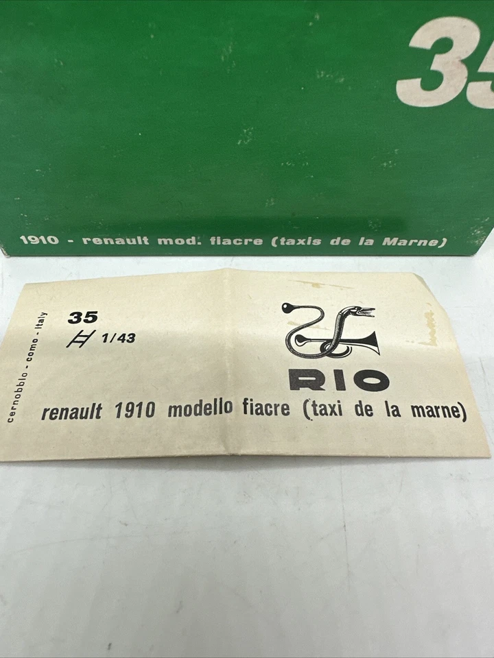 Coche Modelo RIO Renault 1910 Fiacre Escala 1:43 Rojo Negro Hecho en Italia Nº 35 Foto 2 de 4