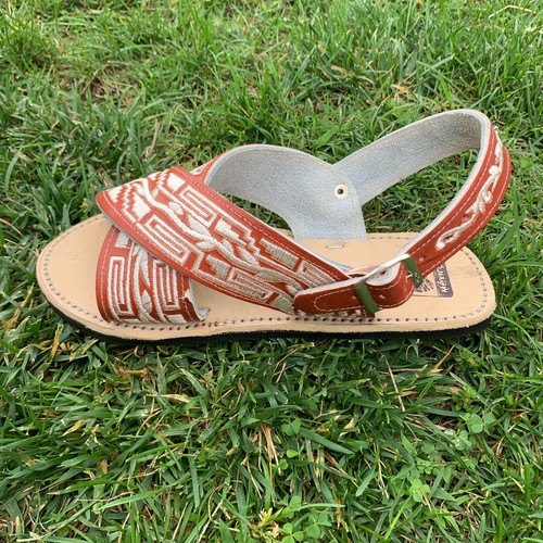 Men's Handmade Embroidered Sandals Huaraches de Hombre Bordado Cruzado Michoacan - Picture 10 of 14