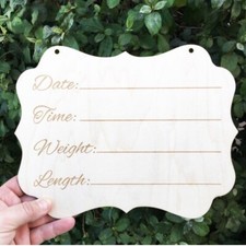 Laser Engraved Wood Baby Name Stats Wall or Door Sign