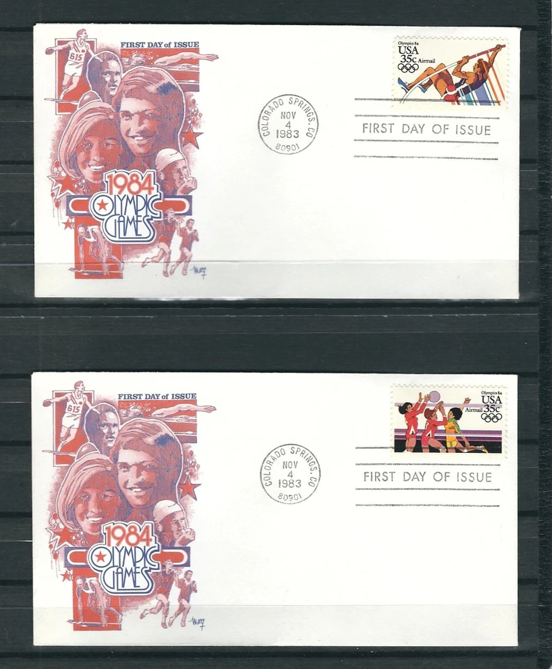 US Scott # C109-C112 Olympics FDC . Marg Cachet - Image 2 of 2