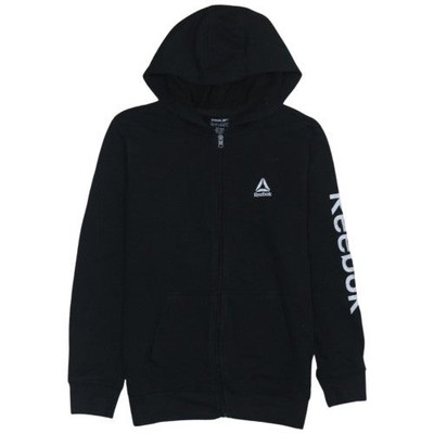 Reebok Hoodie Teenager UK Größe 164 schwarz durchgehender Reißverschluss