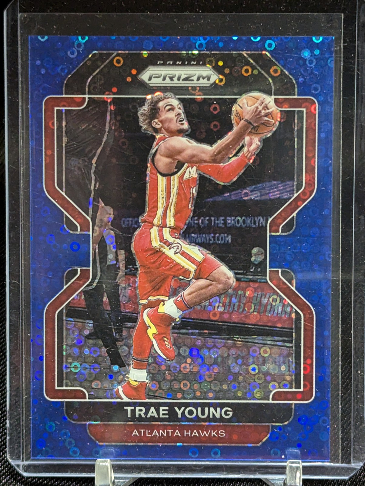 2021-22 Panini Prizm Trae Young Blue Fast Break Prizm 029/150