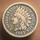 1863 Copper Nickel Indian Head Cent Civil War  Actual Coin 1192