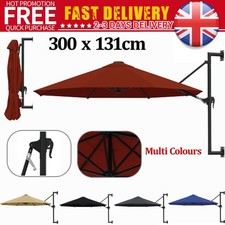 Wall Mounted Parasol Outdoor Garden Balcony Cantilever Umbrella Metal Pole 3M