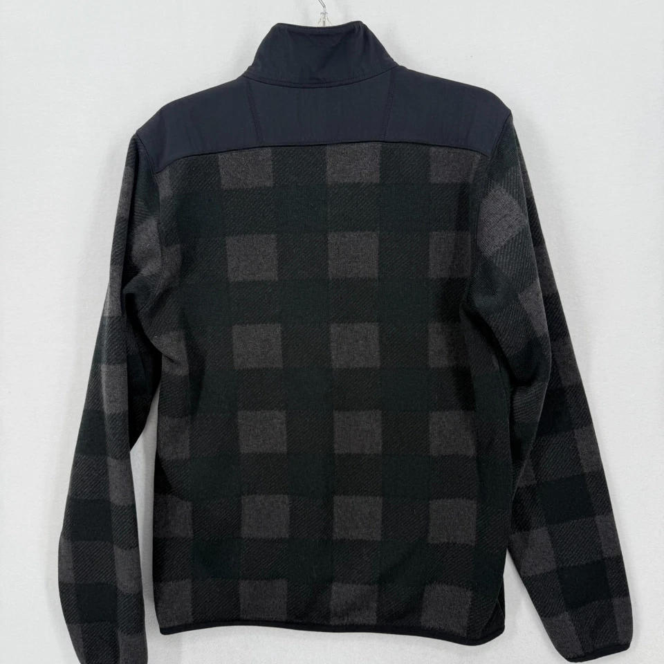 Columbia Men’s Medium 1/2 Zip Fleece Pullover Black Gray Plaid Jacket - Image 2 of 4