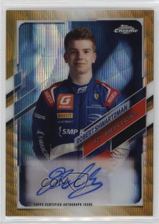 2021 Chrome Formula 1 Gold Wave Refractor 20/50 Robert Shwartzman Auto 11vc