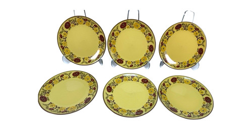 Set of 6 Taylor Smith & Taylor Design 70 Indian Summer Salad Plate 8.25" MCM VTG