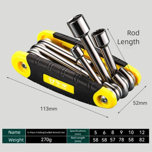 Folding Hex Key Set Portable Hex Nut Driver Set Standard Allen Wrench Set Home - Picture 2 of 12